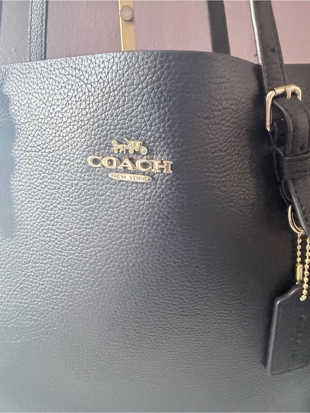 Coach Mollie Tote Bag in Black/ True Red 1671 - Picture 7 of 11